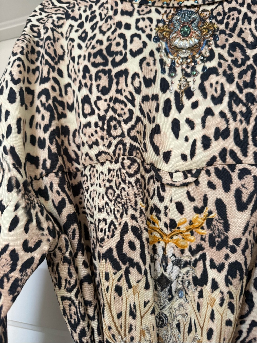 Camilla Leopard-Print Tie-Waist Jumpsuit in Beige and Black - Picture 4 of 8